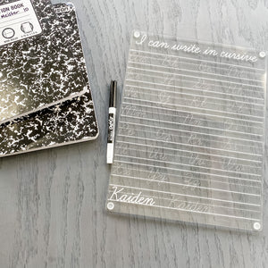 Personalized Cursive Acrylic Handwriting Practice Board