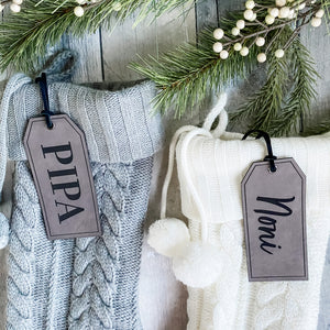 Vegan Leather Gift and Stocking Tags