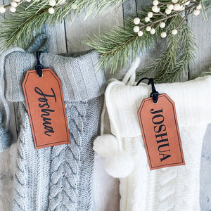 Vegan Leather Gift and Stocking Tags