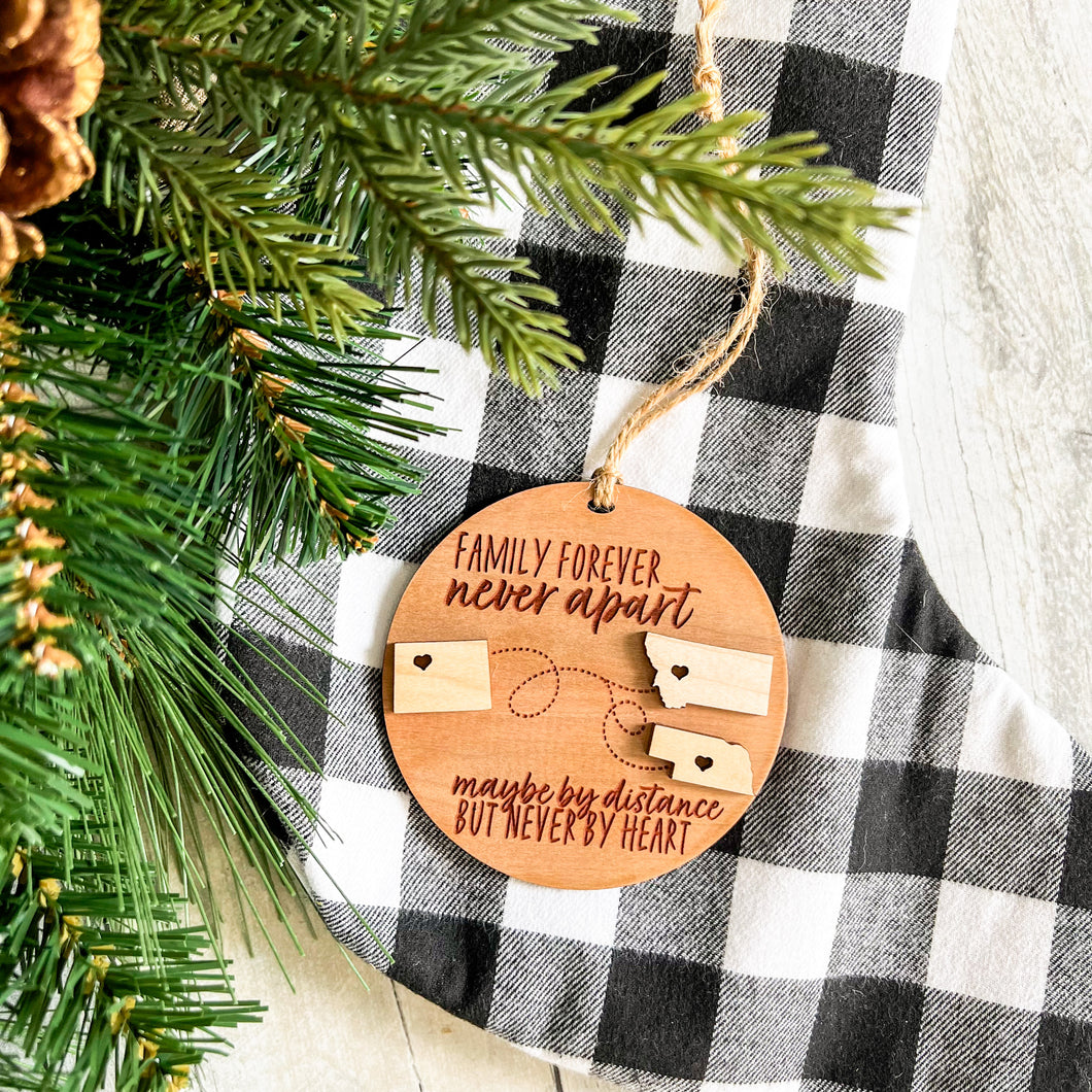 Distance Family Christmas Ornaments (3 locations)