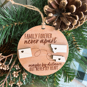 Distance Family Christmas Ornaments (3 locations)