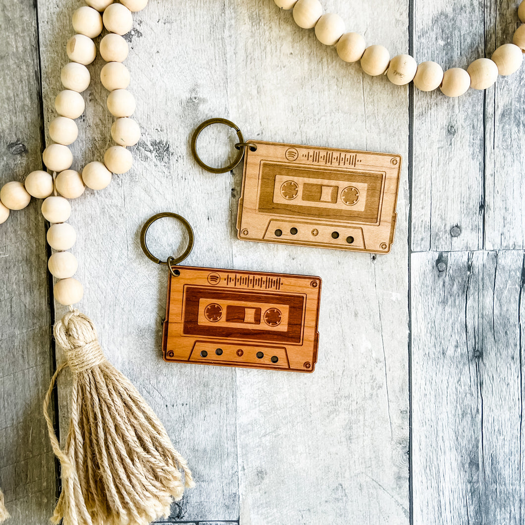 Mix Tape Keychain with Spotify code