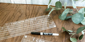 First and last name acrylic name writing practice board 